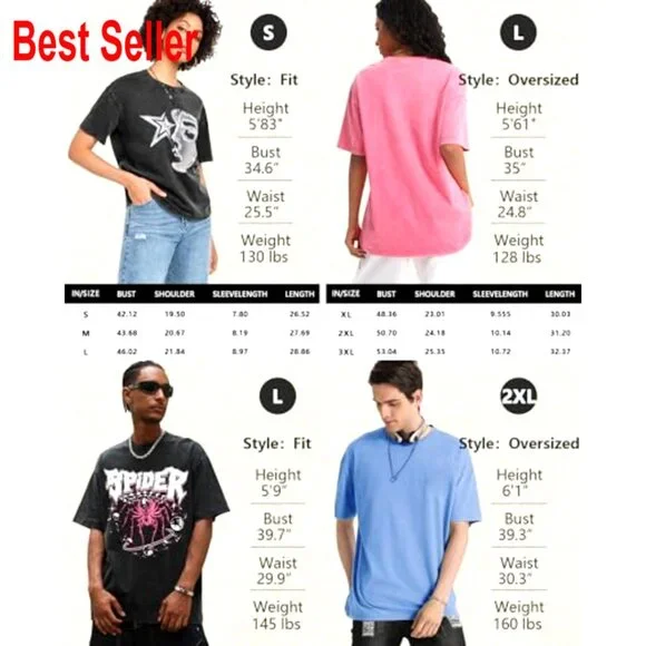Oversized Vintage Graphic Tee Unisex Cotton Acid Washed Streetwear T-Shirt